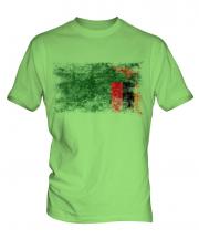 Zambia Distressed Flag Mens T-Shirt