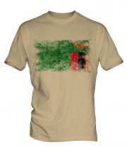 Zambia Distressed Flag Mens T-Shirt