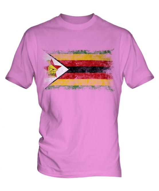 Zimbabwe Distressed Flag Mens T-Shirt