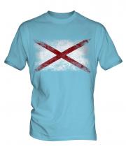 Alabama State Distressed Flag Mens T-Shirt