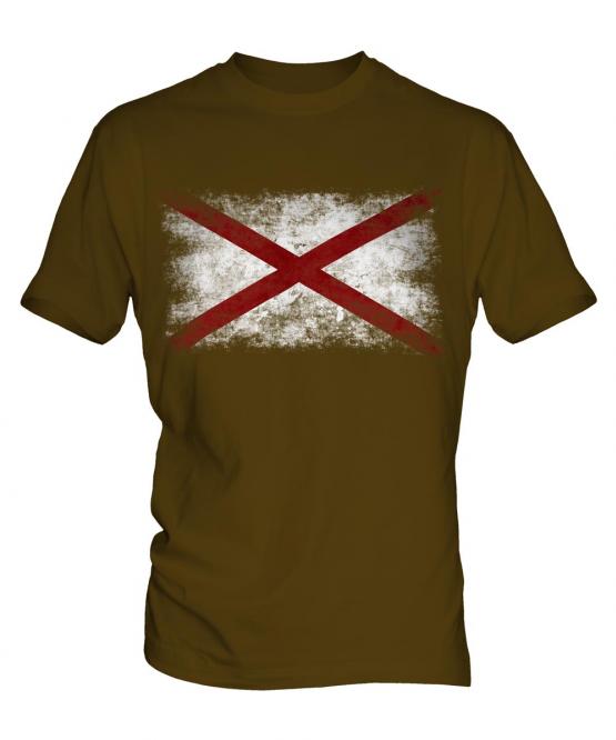 Alabama State Distressed Flag Mens T-Shirt