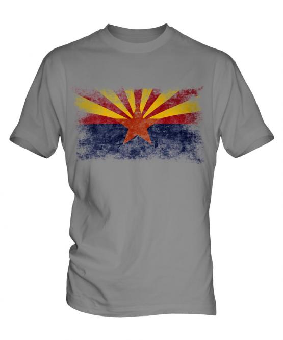 Arizona State Distressed Flag Mens T-Shirt