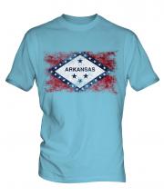 Arkansas State Distressed Flag Mens T-Shirt