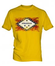 Arkansas State Distressed Flag Mens T-Shirt