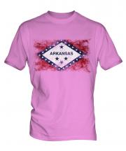 Arkansas State Distressed Flag Mens T-Shirt