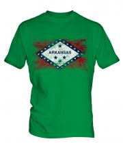 Arkansas State Distressed Flag Mens T-Shirt