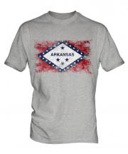 Arkansas State Distressed Flag Mens T-Shirt