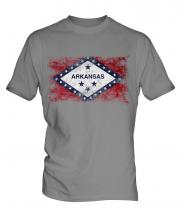 Arkansas State Distressed Flag Mens T-Shirt