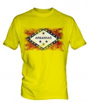Arkansas State Distressed Flag Mens T-Shirt