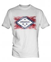 Arkansas State Distressed Flag Mens T-Shirt