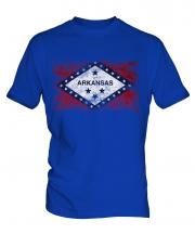 Arkansas State Distressed Flag Mens T-Shirt
