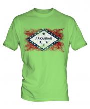 Arkansas State Distressed Flag Mens T-Shirt