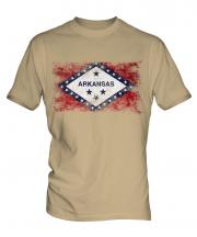 Arkansas State Distressed Flag Mens T-Shirt