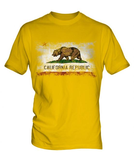 California State Distressed Flag Mens T-Shirt