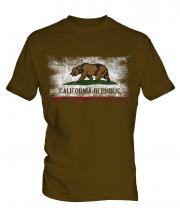 California State Distressed Flag Mens T-Shirt