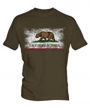 California State Distressed Flag Mens T-Shirt