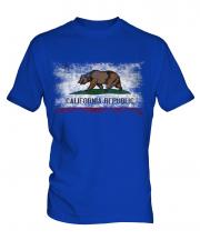 California State Distressed Flag Mens T-Shirt