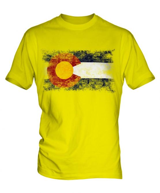 Colorado State Distressed Flag Mens T-Shirt