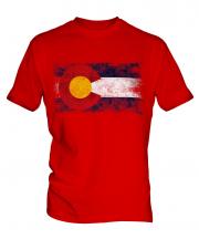 Colorado State Distressed Flag Mens T-Shirt