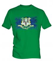 Connecticut State Distressed Flag Mens T-Shirt