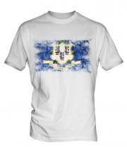 Connecticut State Distressed Flag Mens T-Shirt