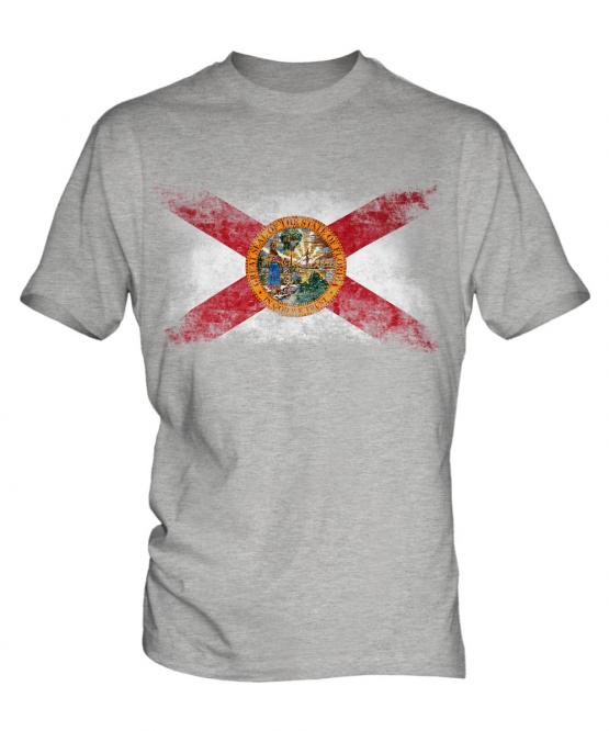 Florida State Distressed Flag Mens T-Shirt