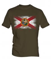 Florida State Distressed Flag Mens T-Shirt