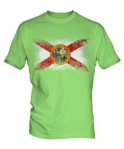 Florida State Distressed Flag Mens T-Shirt