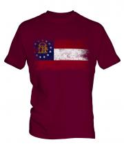 Georgia State Distressed Flag Mens T-Shirt