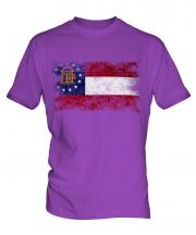 Georgia State Distressed Flag Mens T-Shirt
