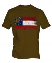 Georgia State Distressed Flag Mens T-Shirt