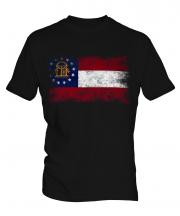 Georgia State Distressed Flag Mens T-Shirt