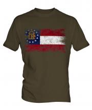 Georgia State Distressed Flag Mens T-Shirt