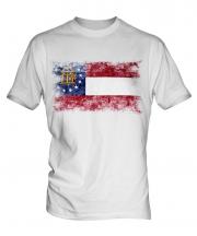 Georgia State Distressed Flag Mens T-Shirt