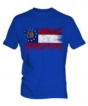 Georgia State Distressed Flag Mens T-Shirt