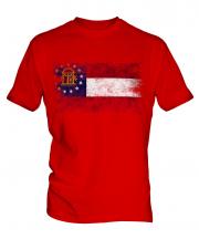 Georgia State Distressed Flag Mens T-Shirt