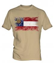 Georgia State Distressed Flag Mens T-Shirt