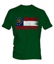 Georgia State Distressed Flag Mens T-Shirt