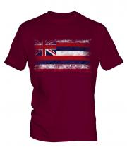 Hawaii State Distressed Flag Mens T-Shirt