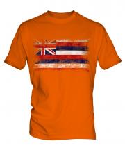 Hawaii State Distressed Flag Mens T-Shirt