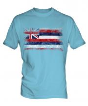 Hawaii State Distressed Flag Mens T-Shirt