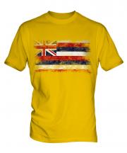 Hawaii State Distressed Flag Mens T-Shirt