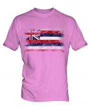 Hawaii State Distressed Flag Mens T-Shirt