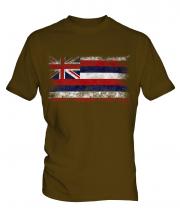 Hawaii State Distressed Flag Mens T-Shirt