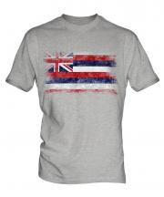 Hawaii State Distressed Flag Mens T-Shirt