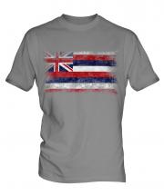 Hawaii State Distressed Flag Mens T-Shirt