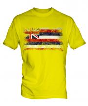 Hawaii State Distressed Flag Mens T-Shirt