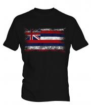 Hawaii State Distressed Flag Mens T-Shirt