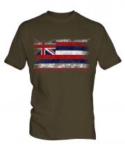 Hawaii State Distressed Flag Mens T-Shirt