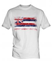 Hawaii State Distressed Flag Mens T-Shirt